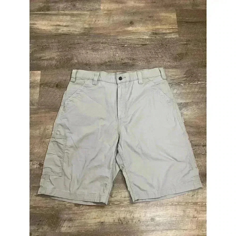 Carhartt Men's 36 Cargo Shorts Canvas Utility 10" Inseam Tan Loose Fit Workwear